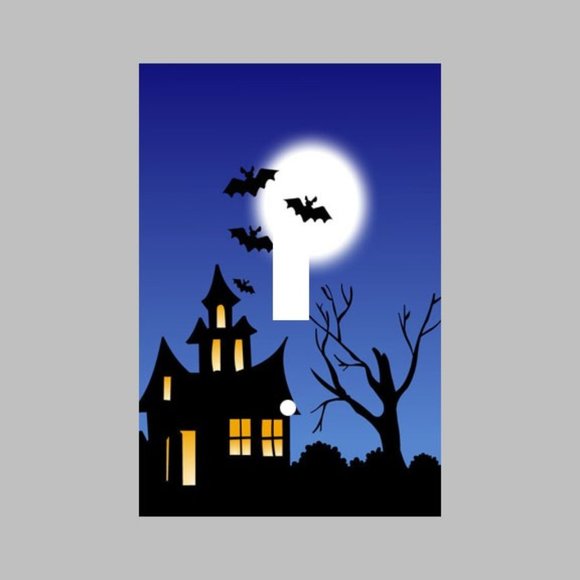 HALLOWEEN WITCH HAUNTED -SINGLE Light Switch Plate - Picture 1 of 1